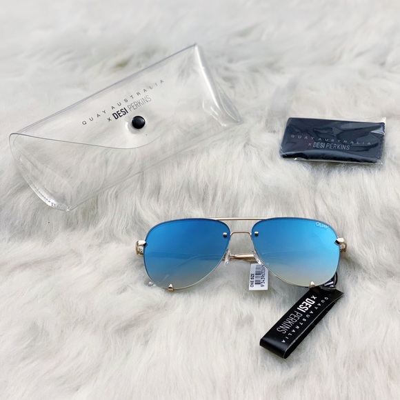 Quay Australia Accessories - NWT Quay x Desi High Key Mini Rimless Sunglasses
